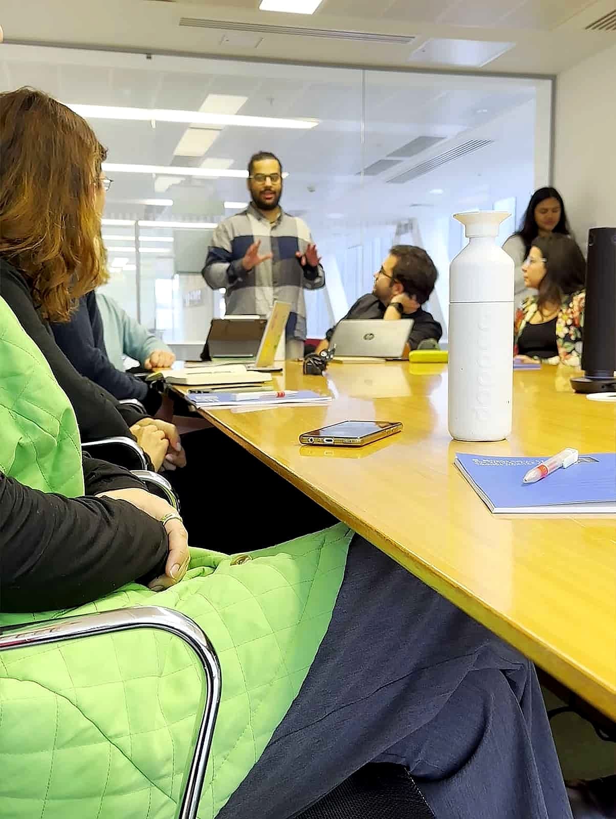 Participants working together during a MindHug session